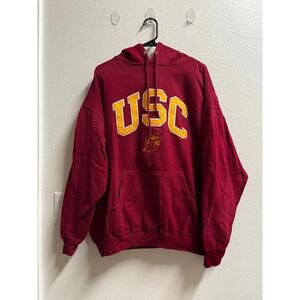 USC Trojans Hoodie Large Burgundy Red OVB Pullover Embroidered NCAA